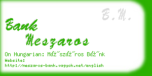 bank meszaros business card